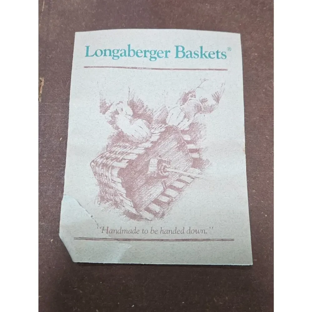 Vintage 1991 Longaberger Handwoven Wood Button Basket 7